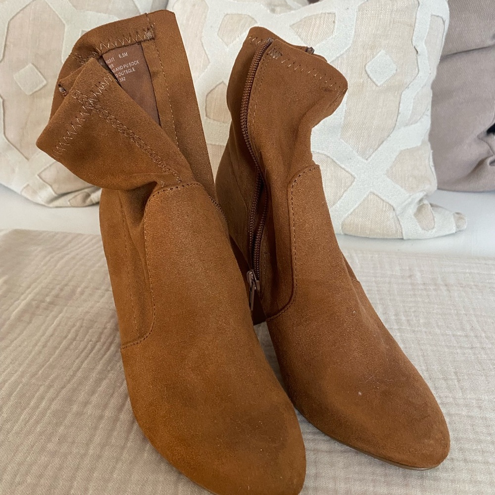 Madden Girl Tan Suede Ankle Booties